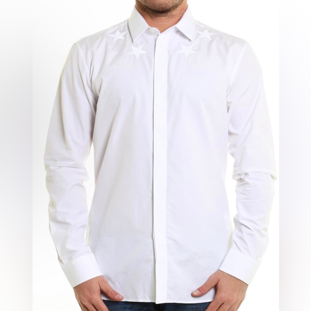 Givenchy Star Embroidered Poplin Shirt